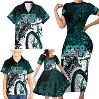 Cycologist Cycling Family Matching Short Sleeve Bodycon Dress and Hawaiian Shirt Grunge Style - Wonder Print Shop