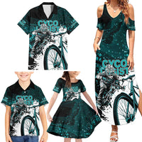 Cycologist Cycling Family Matching Summer Maxi Dress and Hawaiian Shirt Grunge Style - Wonder Print Shop