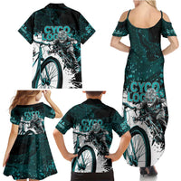 Cycologist Cycling Family Matching Summer Maxi Dress and Hawaiian Shirt Grunge Style - Wonder Print Shop