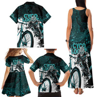 Cycologist Cycling Family Matching Tank Maxi Dress and Hawaiian Shirt Grunge Style - Wonder Print Shop