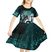 Cycologist Cycling Kid Short Sleeve Dress Grunge Style - Wonder Print Shop