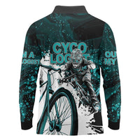 Cycologist Cycling Long Sleeve Polo Shirt Grunge Style - Wonder Print Shop