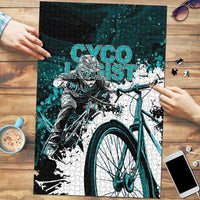 Cycologist Cycling Puzzle Grunge Style - Wonder Print Shop