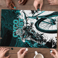 Cycologist Cycling Puzzle Grunge Style - Wonder Print Shop