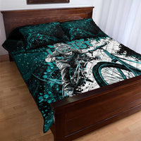 Cycologist Cycling Quilt Bed Set Grunge Style - Wonder Print Shop