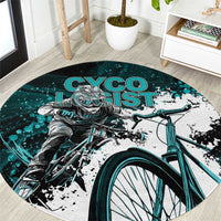Cycologist Cycling Round Carpet Grunge Style - Wonder Print Shop