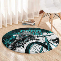 Cycologist Cycling Round Carpet Grunge Style - Wonder Print Shop