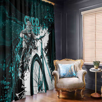 Cycologist Cycling Window Curtain Grunge Style - Wonder Print Shop