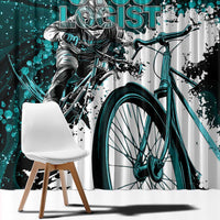 Cycologist Cycling Window Curtain Grunge Style - Wonder Print Shop