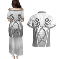 Personalized Cycling Couples Matching Puletasi and Hawaiian Shirt Its In My DNA - Wonder Print Shop