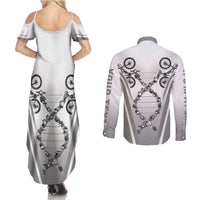 Personalized Cycling Couples Matching Summer Maxi Dress and Long Sleeve Button Shirt Its In My DNA - Wonder Print Shop