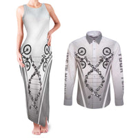 Personalized Cycling Couples Matching Tank Maxi Dress and Long Sleeve Button Shirt Its In My DNA - Wonder Print Shop