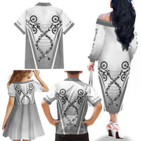 Personalized Cycling Family Matching Off The Shoulder Long Sleeve Dress and Hawaiian Shirt Its In My DNA - Wonder Print Shop