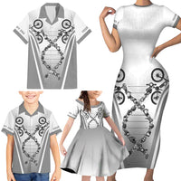 Personalized Cycling Family Matching Short Sleeve Bodycon Dress and Hawaiian Shirt Its In My DNA - Wonder Print Shop