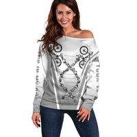 Personalized Cycling Off Shoulder Sweater Its In My DNA - Wonder Print Shop