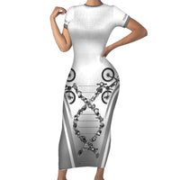 Personalized Cycling Short Sleeve Bodycon Dress Its In My DNA - Wonder Print Shop