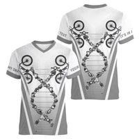 Personalized Cycling Women V-Neck T-Shirt Its In My DNA - Wonder Print Shop
