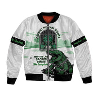 Alligator Alcatraz Defend Human Rights Bomber Jacket Defend The Everglades - Wonder Print Shop