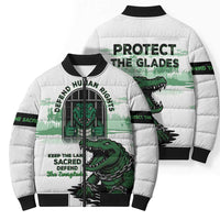 Alligator Alcatraz Defend Human Rights Bomber Puffer Jacket Defend The Everglades - Wonder Print Shop