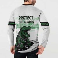 Alligator Alcatraz Defend Human Rights Button Sweatshirt Defend The Everglades - Wonder Print Shop