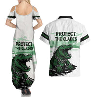 Alligator Alcatraz Defend Human Rights Couples Matching Summer Maxi Dress and Hawaiian Shirt Defend The Everglades - Wonder Print Shop