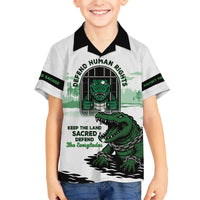 Alligator Alcatraz Defend Human Rights Family Matching Off The Shoulder Long Sleeve Dress and Hawaiian Shirt Defend The Everglades - Wonder Print Shop