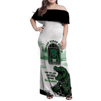 Alligator Alcatraz Defend Human Rights Family Matching Off Shoulder Maxi Dress and Hawaiian Shirt Defend The Everglades - Wonder Print Shop