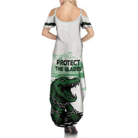 Alligator Alcatraz Defend Human Rights Family Matching Summer Maxi Dress and Hawaiian Shirt Defend The Everglades - Wonder Print Shop