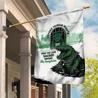 Alligator Alcatraz Defend Human Rights Garden Flag Defend The Everglades - Wonder Print Shop