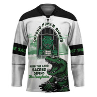Alligator Alcatraz Defend Human Rights Hockey Jersey Defend The Everglades - Wonder Print Shop