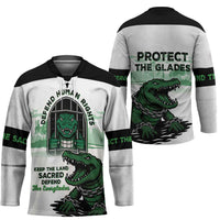 Alligator Alcatraz Defend Human Rights Hockey Jersey Defend The Everglades - Wonder Print Shop