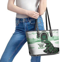 Alligator Alcatraz Defend Human Rights Leather Tote Bag Defend The Everglades - Wonder Print Shop