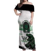 Alligator Alcatraz Defend Human Rights Off Shoulder Maxi Dress Defend The Everglades - Wonder Print Shop