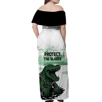 Alligator Alcatraz Defend Human Rights Off Shoulder Maxi Dress Defend The Everglades - Wonder Print Shop