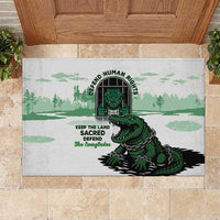 Alligator Alcatraz Defend Human Rights Rubber Doormat Defend The Everglades - Wonder Print Shop