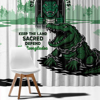 Alligator Alcatraz Defend Human Rights Window Curtain Defend The Everglades - Wonder Print Shop
