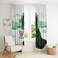 Alligator Alcatraz Defend Human Rights Window Curtain Defend The Everglades - Wonder Print Shop