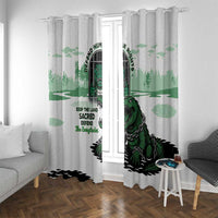 Alligator Alcatraz Defend Human Rights Window Curtain Defend The Everglades - Wonder Print Shop