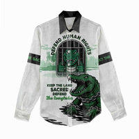 Alligator Alcatraz Defend Human Rights Women Casual Shirt Defend The Everglades - Wonder Print Shop