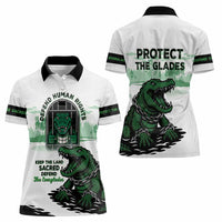 Alligator Alcatraz Defend Human Rights Women Polo Shirt Defend The Everglades - Wonder Print Shop