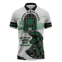 Alligator Alcatraz Defend Human Rights Zipper Polo Shirt Defend The Everglades - Wonder Print Shop