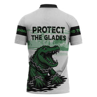 Alligator Alcatraz Defend Human Rights Zipper Polo Shirt Defend The Everglades - Wonder Print Shop