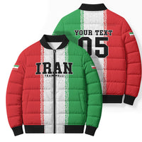 Custom Iran Football 2026 Bomber Puffer Jacket Go Team Melli Flag Style