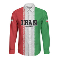Custom Iran Football 2026 Long Sleeve Button Shirt Go Team Melli Flag Style