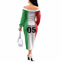 Custom Iran Football 2026 Off The Shoulder Long Sleeve Dress Go Team Melli Flag Style