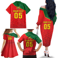 Custom Portugal 2024 Football Family Matching Off The Shoulder Long Sleeve Dress and Hawaiian Shirt Go Champions A Selecao das Quinas LT05 - Wonder Print Shop