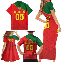 Custom Portugal 2024 Football Family Matching Short Sleeve Bodycon Dress and Hawaiian Shirt Go Champions A Selecao das Quinas LT05 - Wonder Print Shop