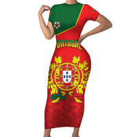 Custom Portugal 2024 Football Family Matching Short Sleeve Bodycon Dress and Hawaiian Shirt Go Champions A Selecao das Quinas LT05 - Wonder Print Shop