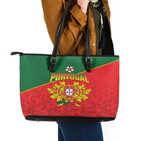 Portugal 2024 Football Leather Tote Bag Go Champions A Selecao das Quinas LT05 - Wonder Print Shop