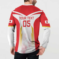 Custom Japan Rugby 2024 Button Sweatshirt Go Cherry Blossoms LT05 - Wonder Print Shop